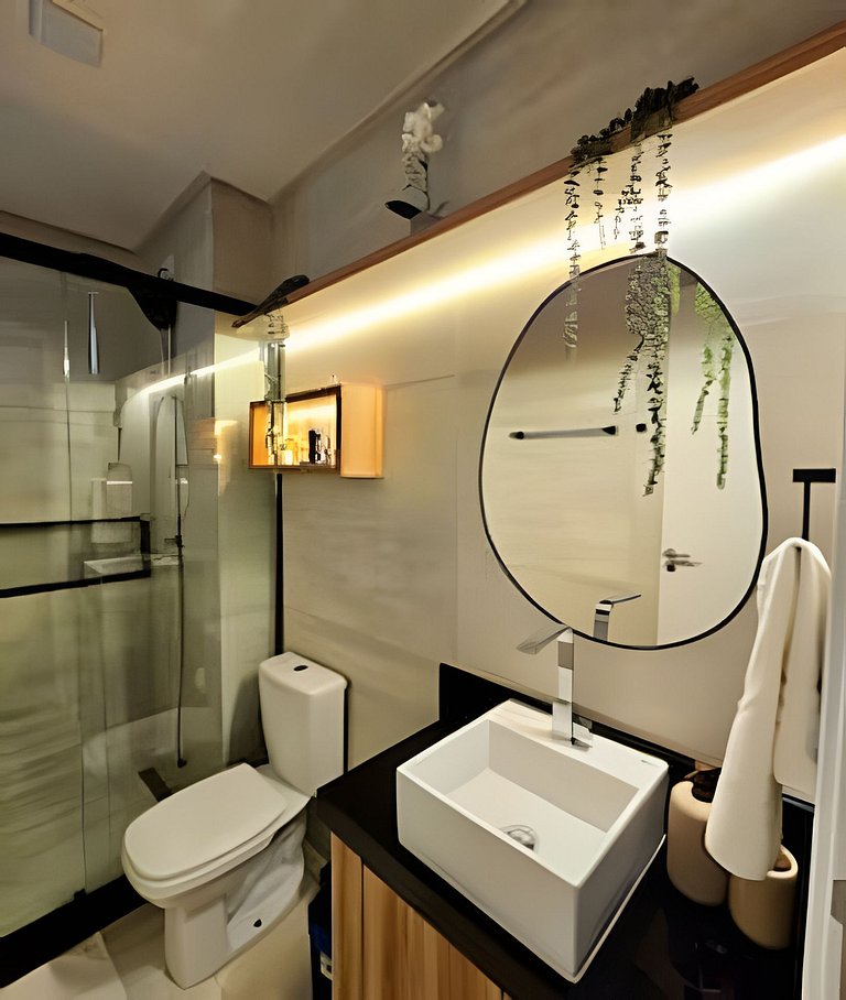 Flat 50m praia, Rooftop,próx Centro Porto Galinhas
