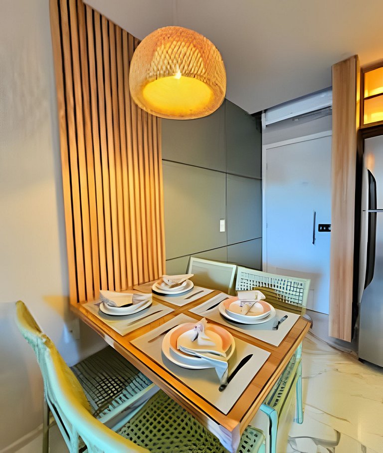 Flat 50m praia, Rooftop,próx Centro Porto Galinhas