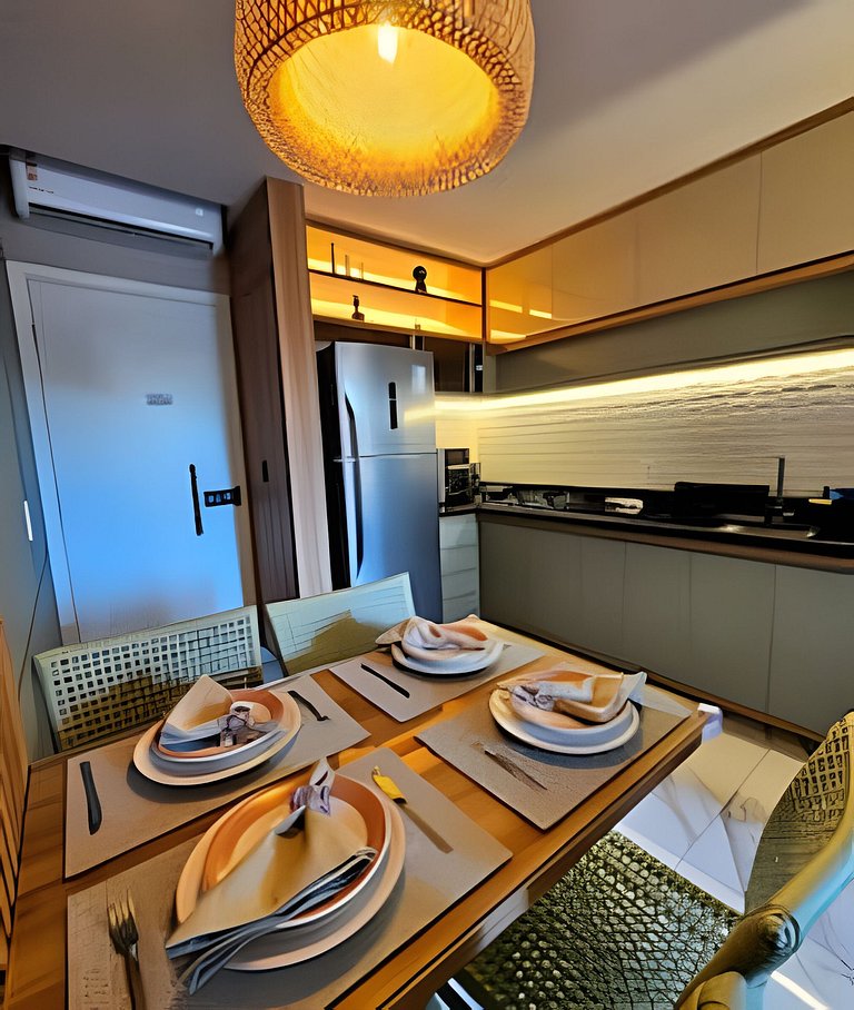 Flat 50m praia, Rooftop,próx Centro Porto Galinhas