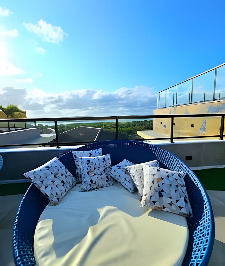 Flat 50m praia, Rooftop,próx Centro Porto Galinhas
