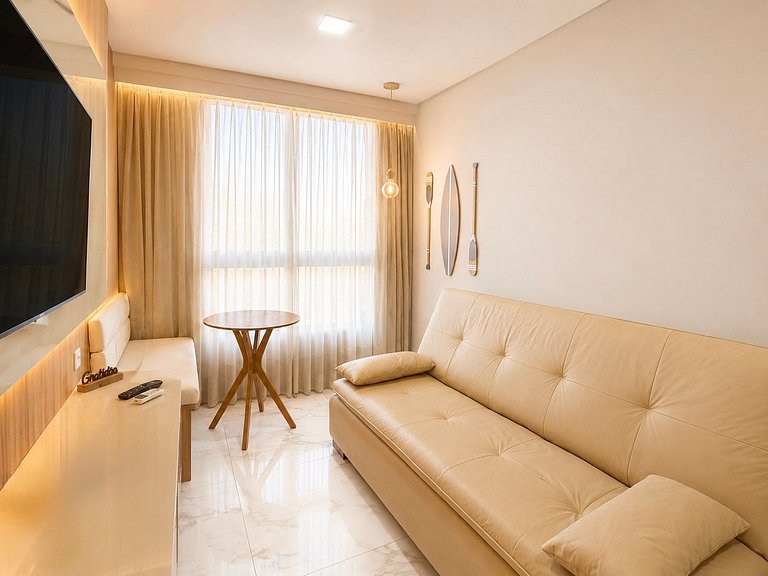 Flat 50m praia, Rooftop,próx Centro Porto Galinhas