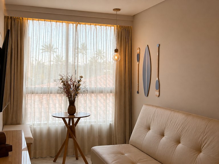 Flat 50m praia, Rooftop,próx Centro Porto Galinhas