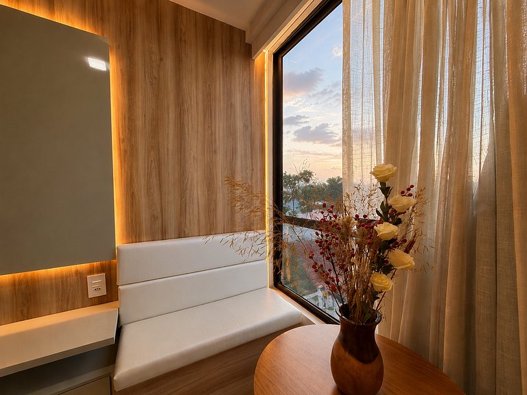 Flat 50m praia, Rooftop,próx Centro Porto Galinhas