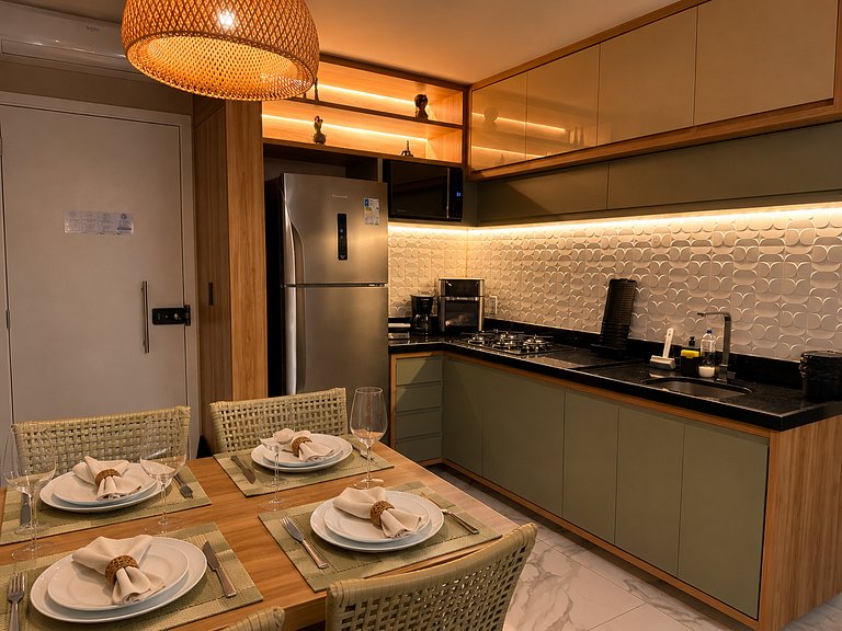 Flat 50m praia, Rooftop,próx Centro Porto Galinhas