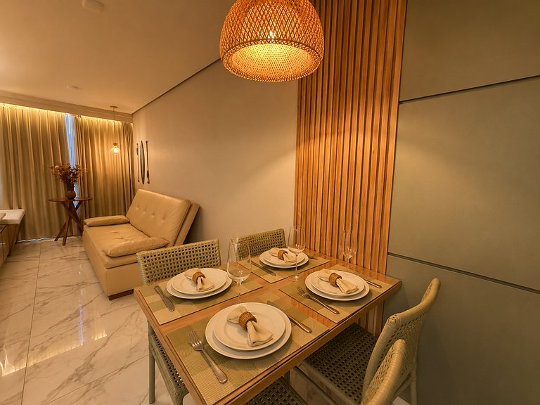 Flat 50m praia, Rooftop,próx Centro Porto Galinhas