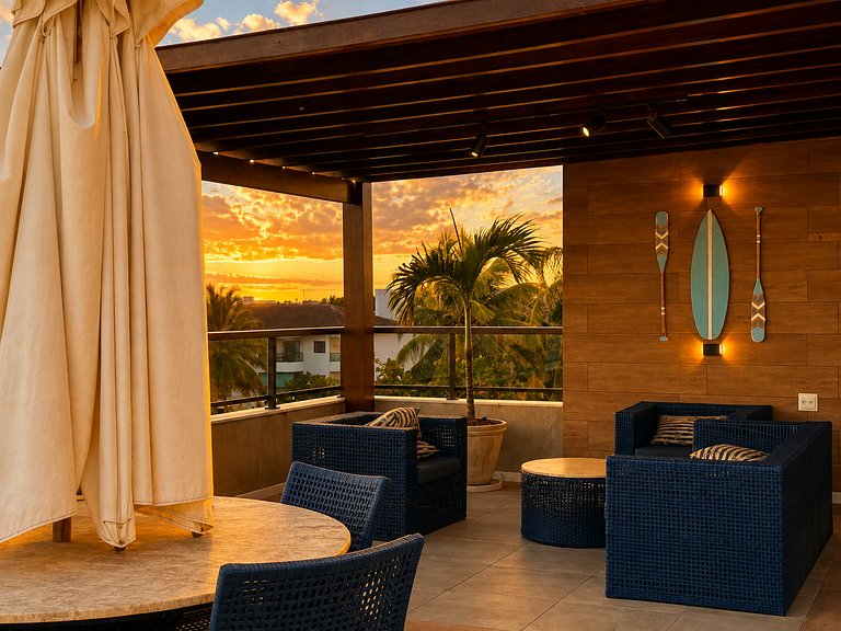 Flat 50m praia, Rooftop,próx Centro Porto Galinhas
