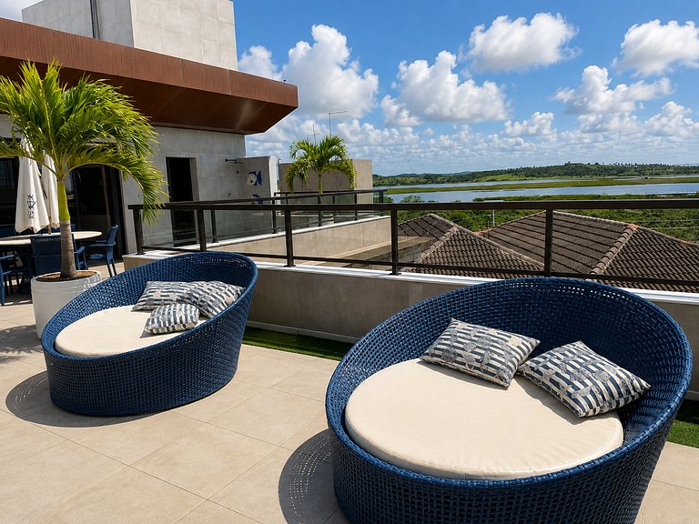 Flat 50m praia, Rooftop,próx Centro Porto Galinhas
