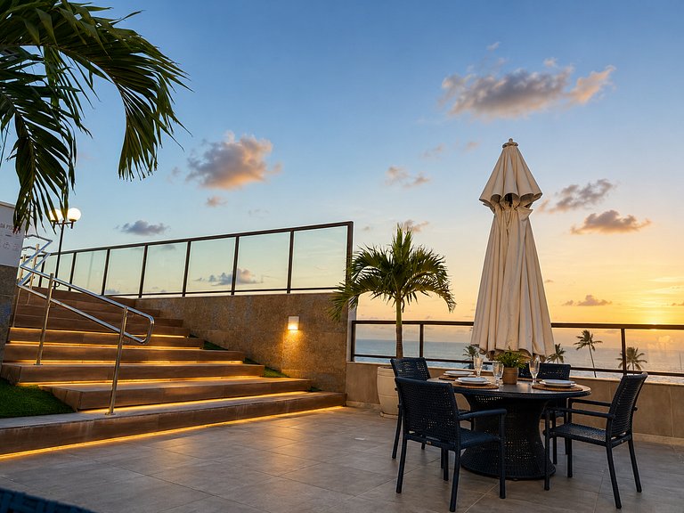 Flat 50m praia, Rooftop,próx Centro Porto Galinhas
