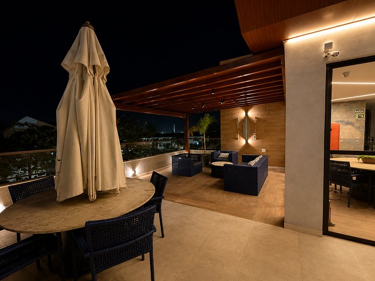 Flat 50m praia, Rooftop,próx Centro Porto Galinhas
