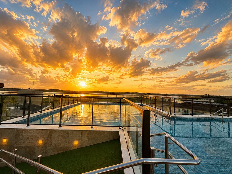 Flat 50m praia, Rooftop,próx Centro Porto Galinhas