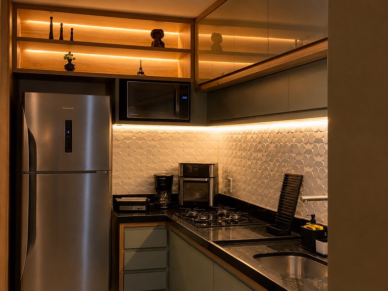 Flat 50m praia, Rooftop,próx Centro Porto Galinhas