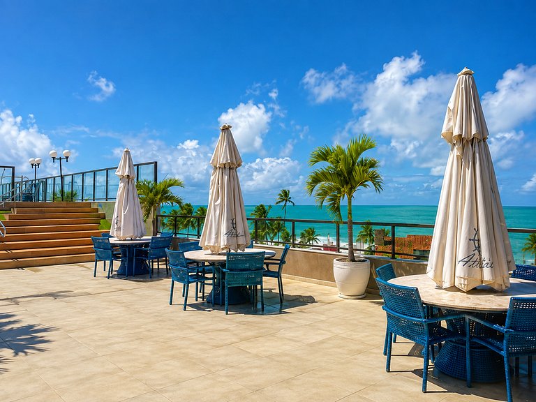 Flat 50m praia, Rooftop,próx Centro Porto Galinhas
