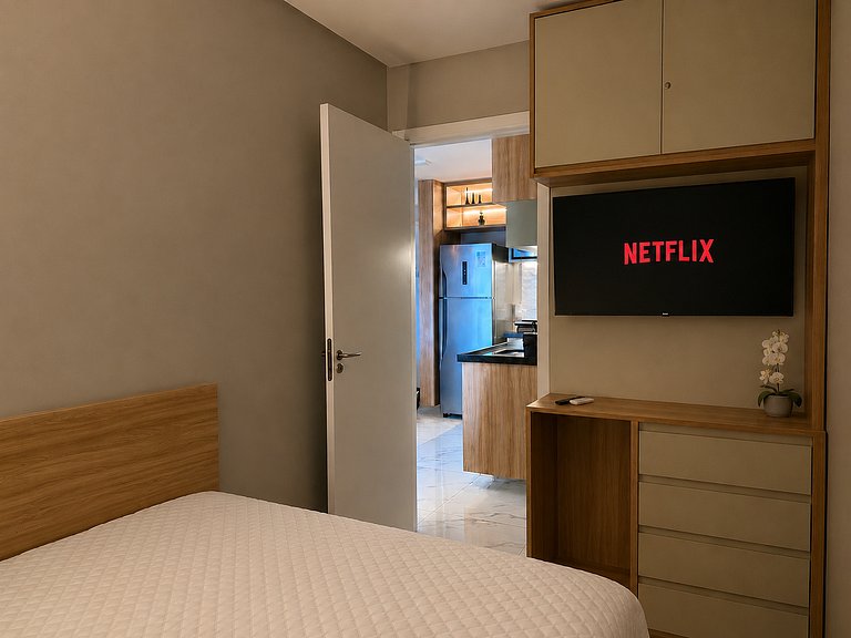 Flat 50m praia, Rooftop,próx Centro Porto Galinhas